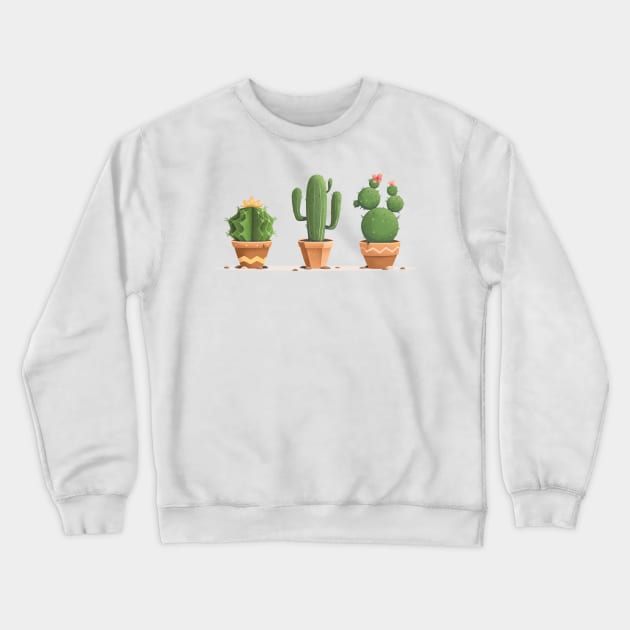 Cute Cactuses Crewneck Sweatshirt by lanaxxart